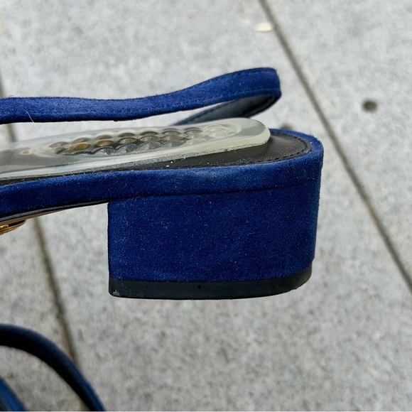 Veronica Beard Cecile Women Size 6.5M Indigo Black Slingback Cap Toe Block Heels - Picture 5 of 13